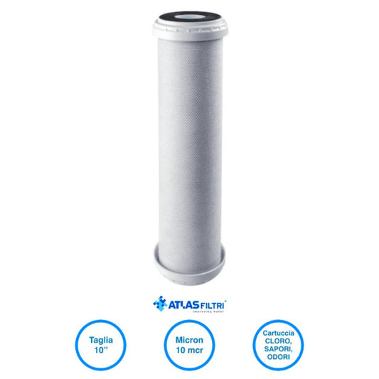 Cartucho de carbon activado en bloque 2.5" x 10" - 10 micras