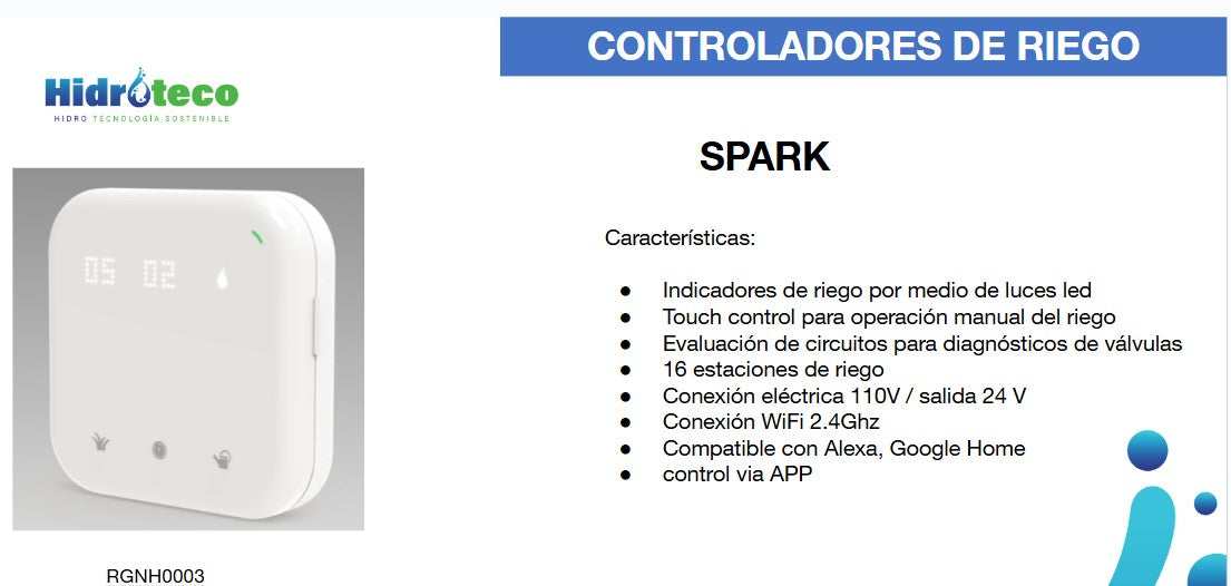 SPARK IRRIGATION CONTROLLER, 16 ZONES - RGNH0003