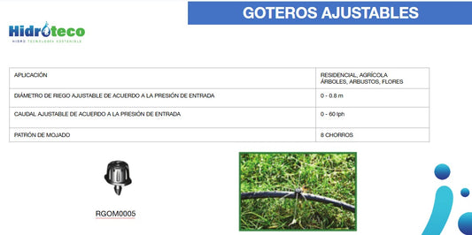 GOTERO AJUSTABLE - RIEGO POR GOTEO / 360° / 56442 - RGOM0005
