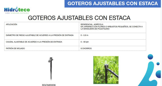GOTERO AJUSTABLE CON ESTACA 8 CHORROS / 56445