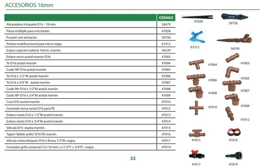 TE PARA MANGUERA DE 16MM / 47004