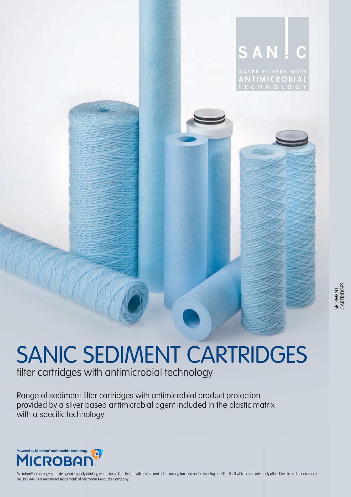 SANIC Foam Cartridge 5 microns 2.5"x10" (Antimicrobial)