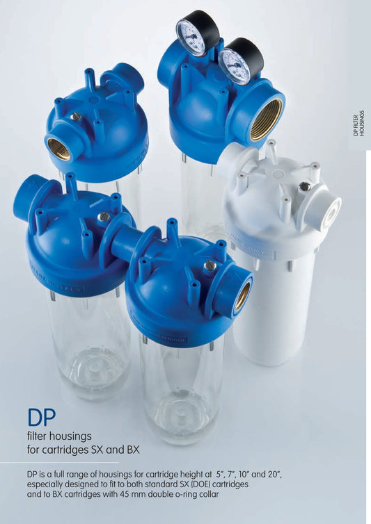 Carcasa para filtro blanca - TRIO 2.5"x10", 1/4" NPT