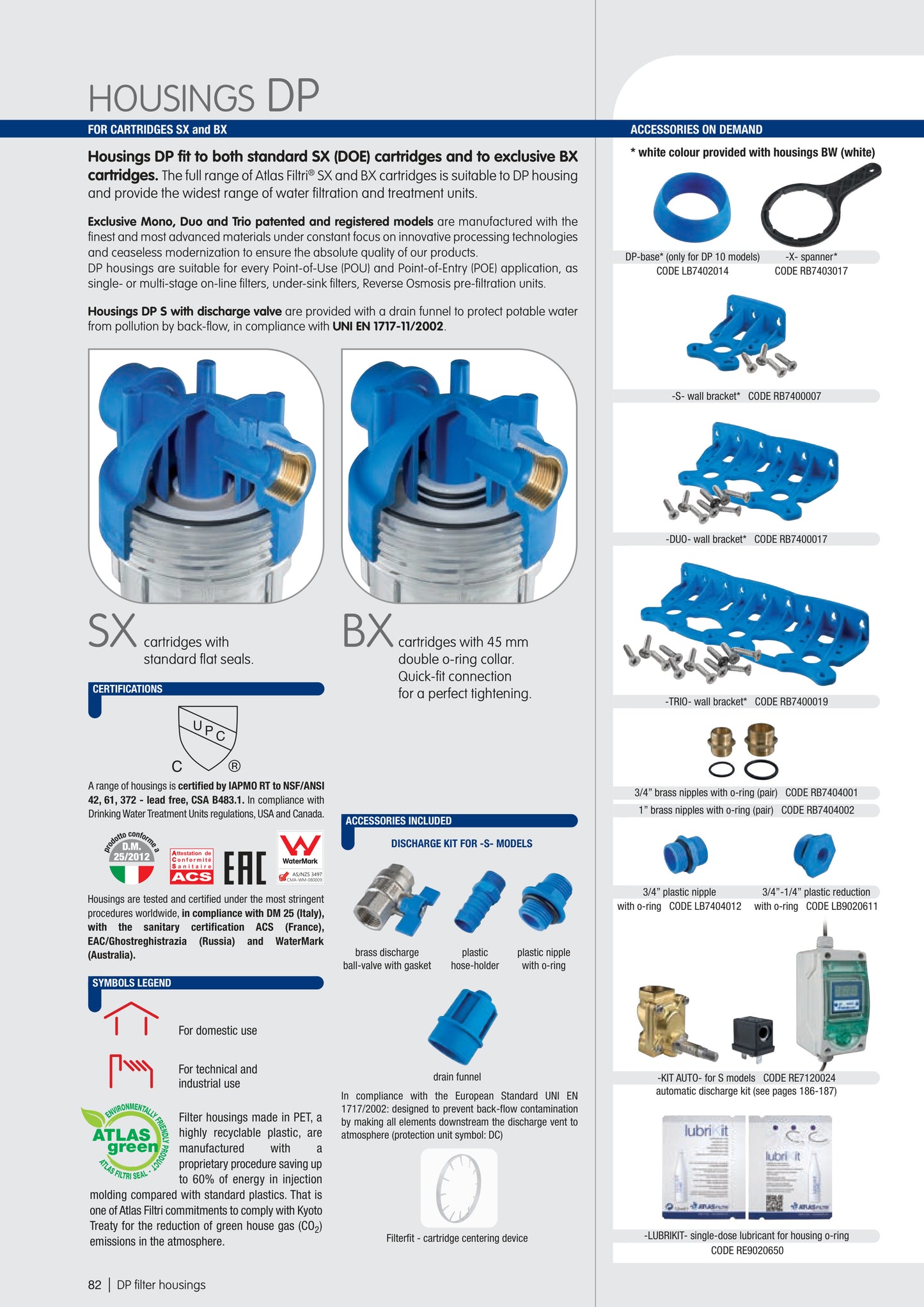 Blue Filter Housing - MONO 2.5"x10", 3/4" NPT