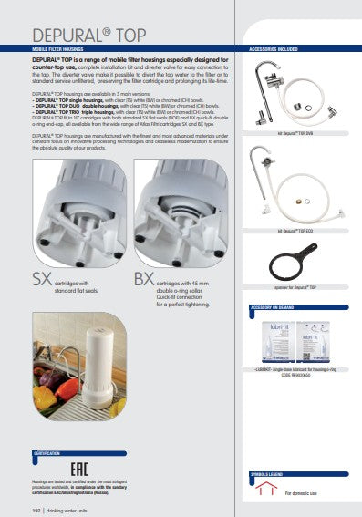 Filtro portátil Cromado Depural TOP 2.5"x10"