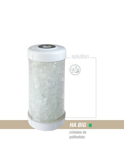 Refillable cartridge with 4.5"x20" Polyphosphate crystals