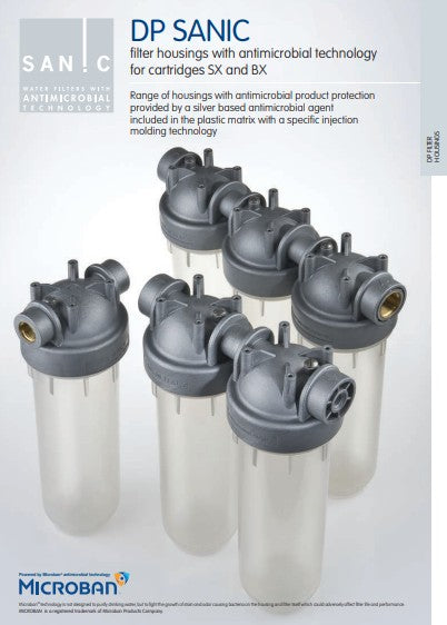 Clear Filter Housing - DUO Antimicrobial 2.5"x10", 3/4" NPT