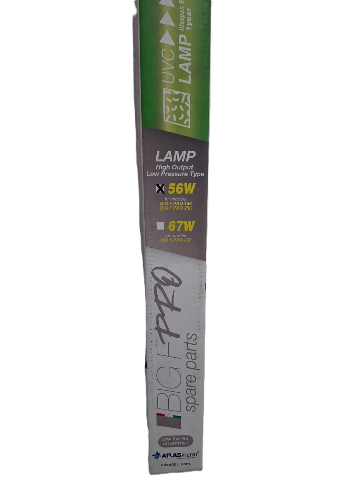Replacement UV lamp for the Big F Pro 156 system
