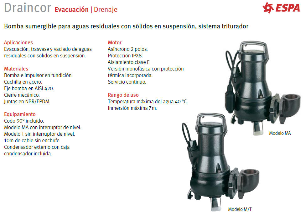 DRAINCOR - 1.5 HP Drain Pump - with Grinder