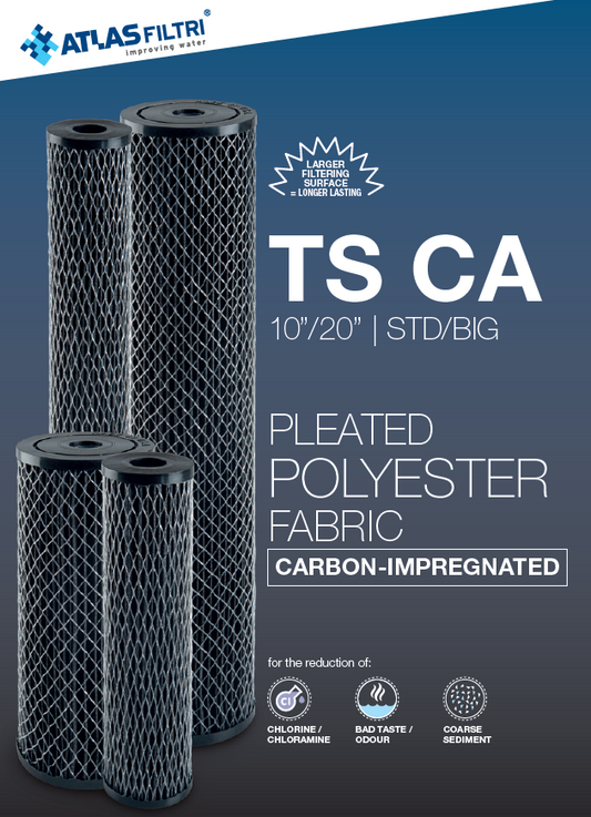 Cartucho plegado e impregnado con carbón activado 4.5"x10"