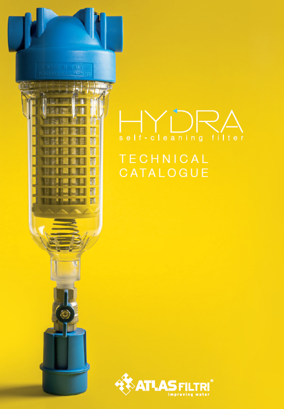 HYDRA BIG M 1 1/2" Self-Cleaning Filter, 90 micron stainless steel mesh, blue housing