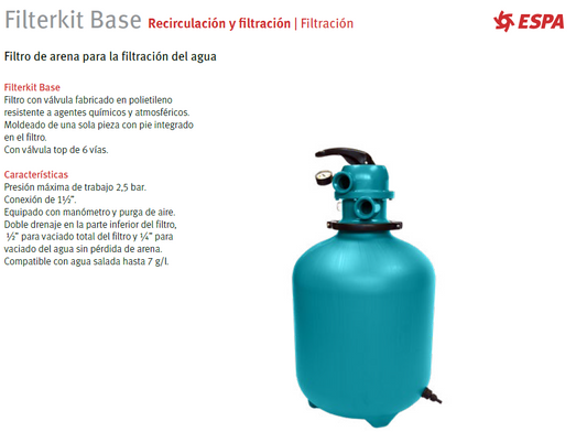 Filtro de arena para piscina ESPA FKB 450 6TP