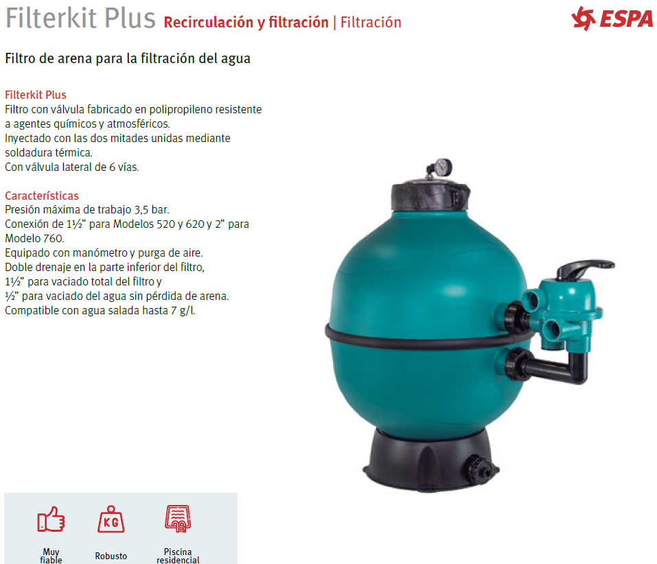 Sand filter FKP 760 6LT 2"