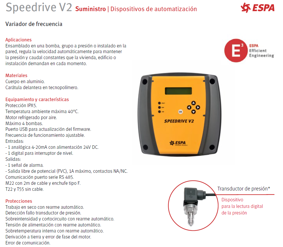 SPEEDRIVE - single-phase power supply drive