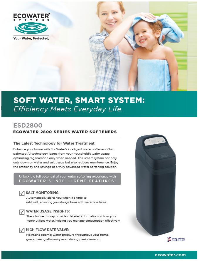 ECOWATER ESD2800 R25 Softener - 1 ft3 - 22.8 gpm
