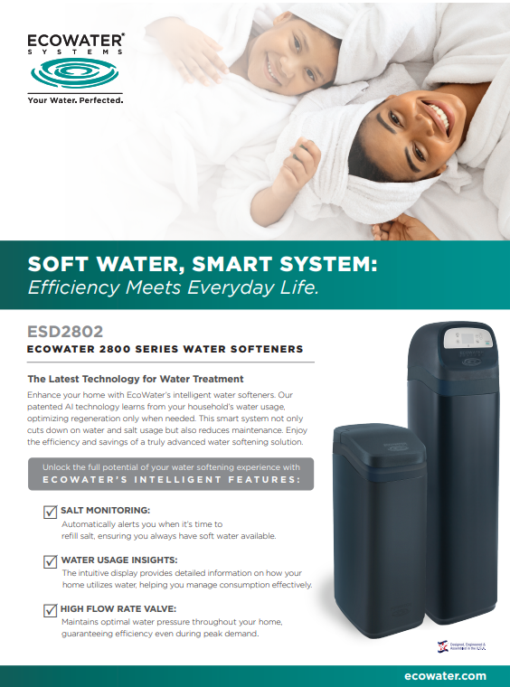 ECOWATER ESD2802 R39 2ft3 - 25 gpm Softener