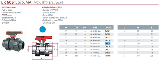 Válvula de bola 1 1/2"