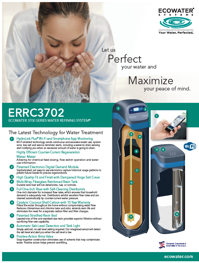 ECOWATER ERR3702 R50 Water Softener and Conditioner - WiFi