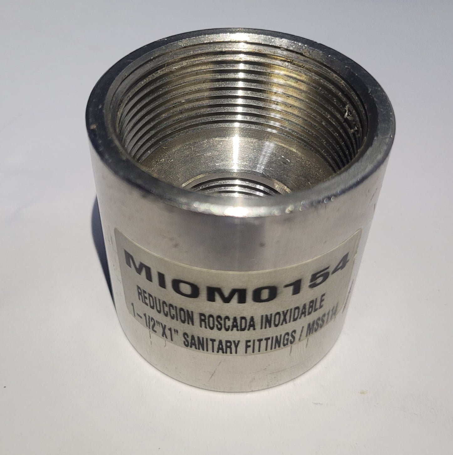 STAINLESS STEEL THREADED REDUCER 1½" X 1" SANITARY FITTINGS / MSS114