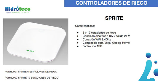 SPRITE IRRIGATION CONTROLLER, 6 ZONES - RGNH0001