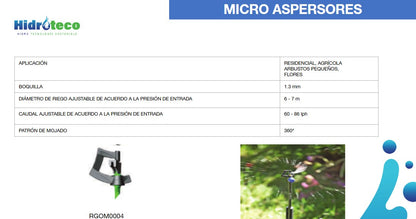 MICRO SPRINKLER 360° RADIUS 3-3.5 M / 56429 - RGOM0004