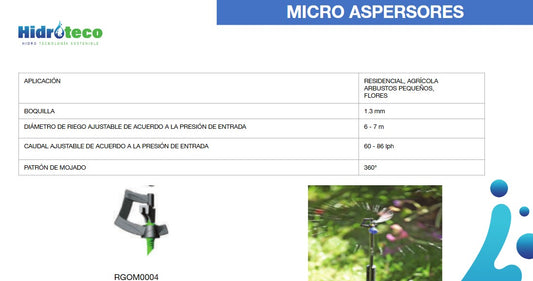 MICRO SPRINKLER 360° RADIUS 3-3.5 M / 56429 - RGOM0004