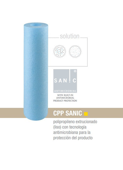 SANIC Foam Cartridge 5 microns 2.5"x10" (Antimicrobial)