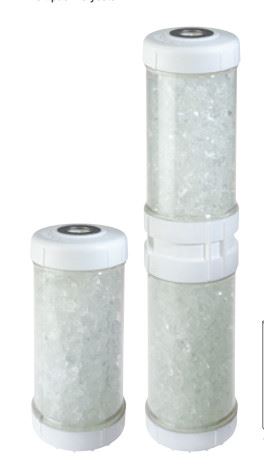 Refillable cartridge with 4.5"x20" Polyphosphate crystals