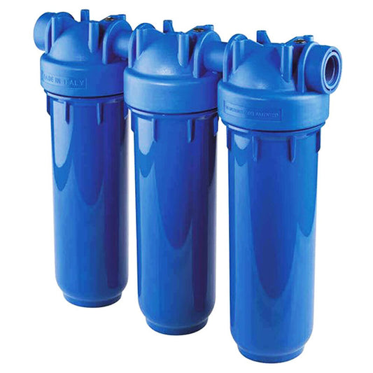 Blue Filter Housing - TRIO 2.5"x10", 3/4" NPT