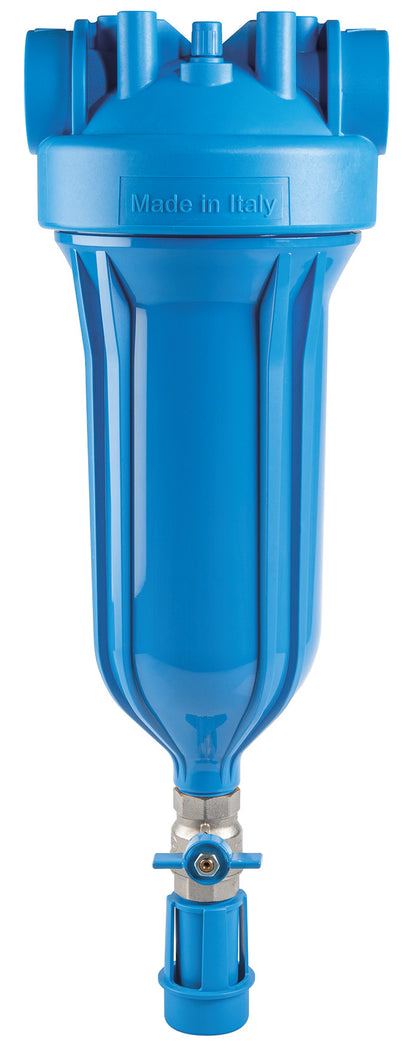 HYDRA BIG M 1 1/2" Self-Cleaning Filter, 90 micron stainless steel mesh, blue housing