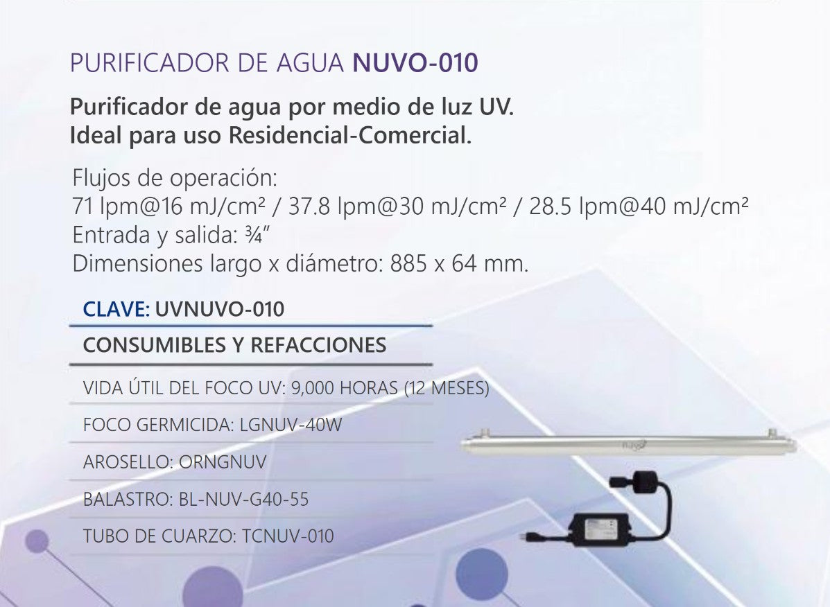 NUVO 10 gpm UV Lamp