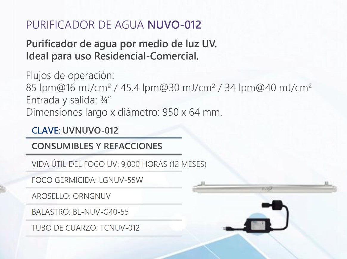 NUVO 12 gpm UV Lamp