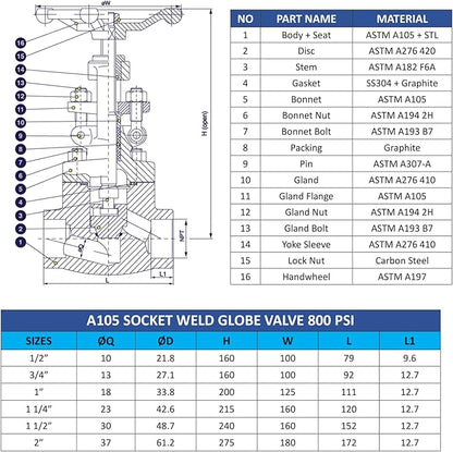 A105 2" RISE STEM VALVE - MIPG0376