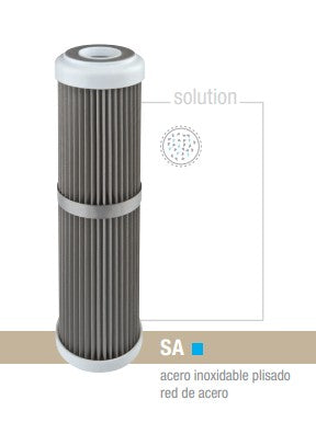 50 micron 316 stainless steel pleated cartridge 2.5"x10"