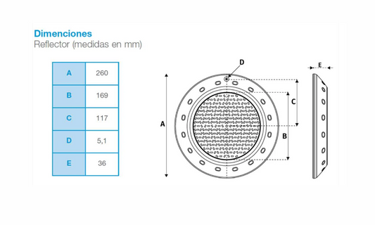 LAMPARA PARCHE 30W LED RGB CABLE 10M SIBRAPE