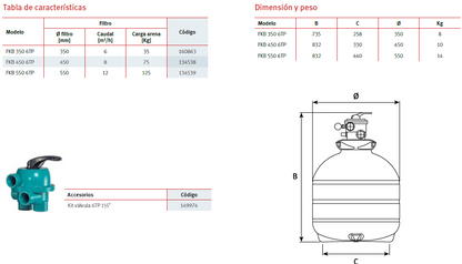 Sand filter FKB 550 6TP