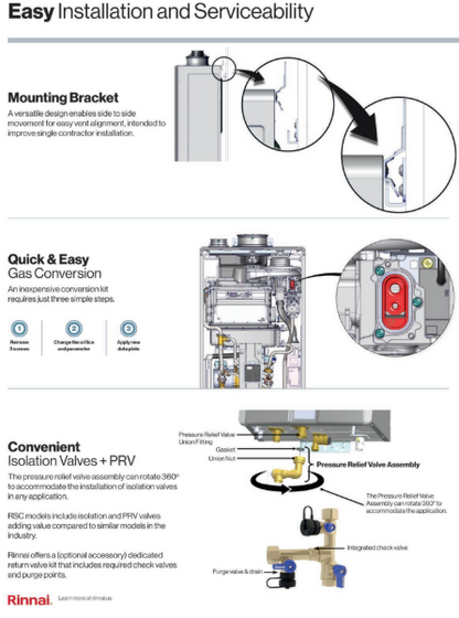 RINNAI RSC199iP flow heater - condensate 199,000 btu/hr