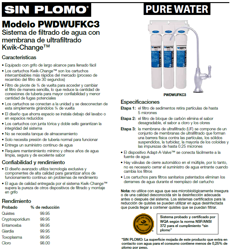 Under-sink Ultrafiltration System