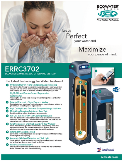 ECOWATER ERR3702 R50 Water Softener and Conditioner - WiFi