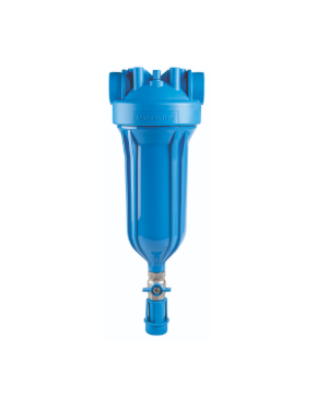 HYDRA BIG M 1 1/2" Self-Cleaning Filter, 90 micron stainless steel mesh, blue housing