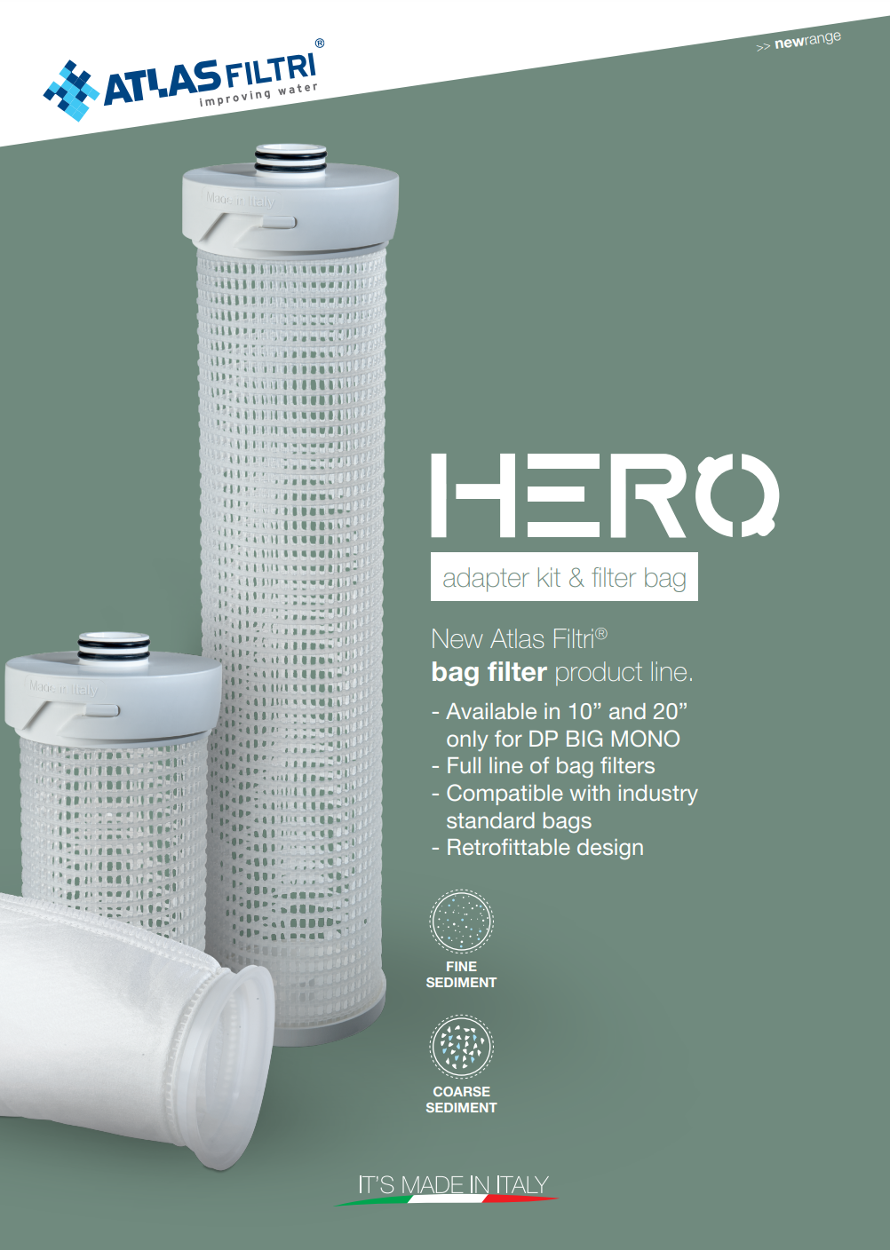 Kit para adaptar carcasa de 4.5"x 20" a filtro de bolsa - Atlas Filtri