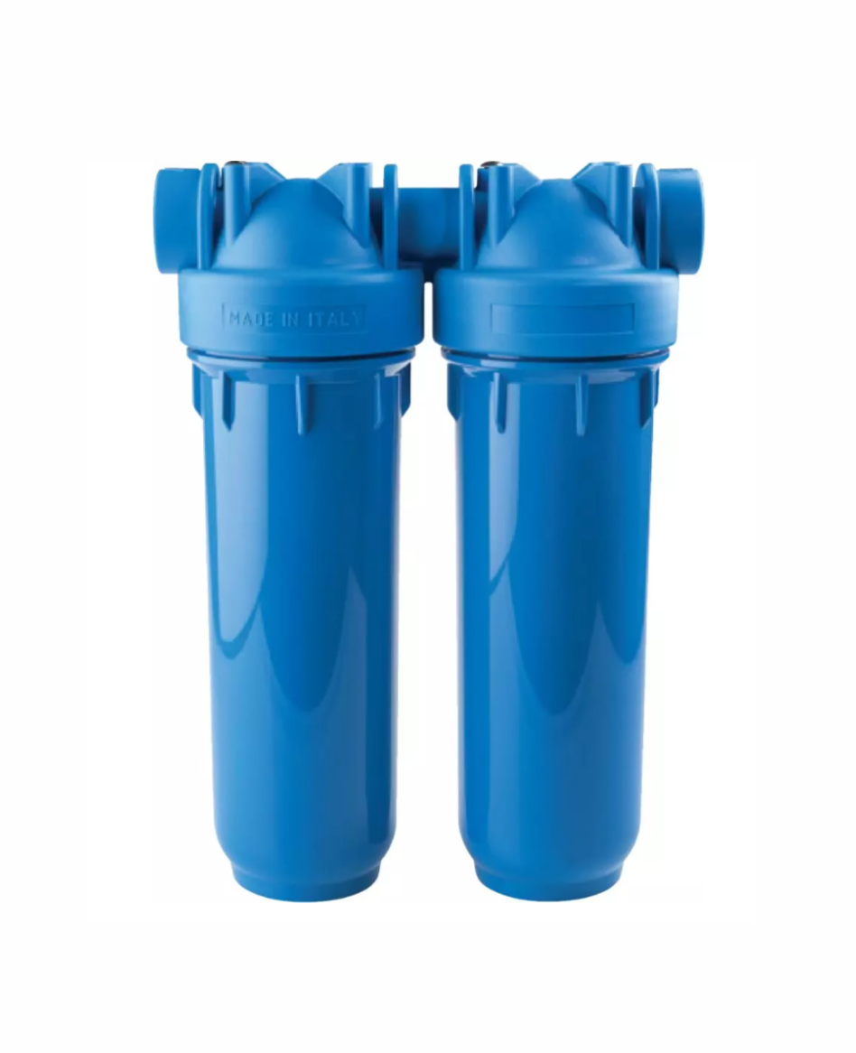 Carcasa para filtro azul - DUO 2.5"x10", 3/4" NPT