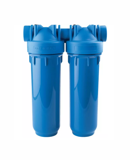 Carcasa para filtro azul - DUO 2.5"x10", 3/4" NPT