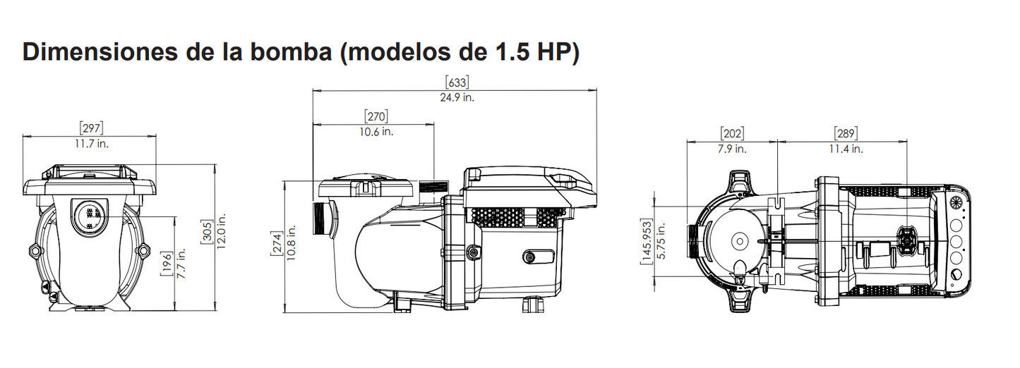 BOMBA INTELLIFLO3 1.5HP VSF 115/208-230V CON RELAY