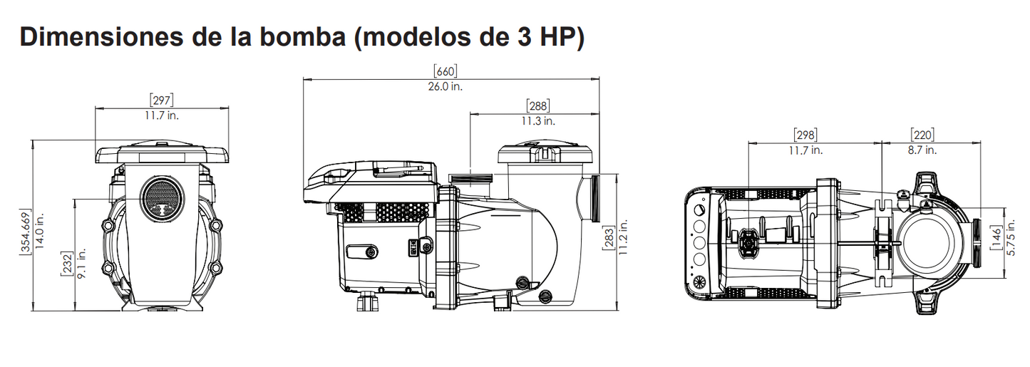 BOMBA INTELLIFLO3 3HP VSF 208-230V CON RELAY