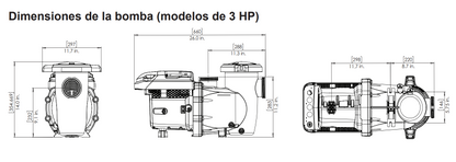 BOMBA INTELLIFLO3 3HP VSF 208-230V CON RELAY