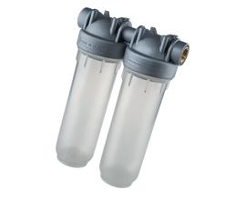 Double filter housing with MICROBAN (antimicrobial) technology - 2.5"x10"
