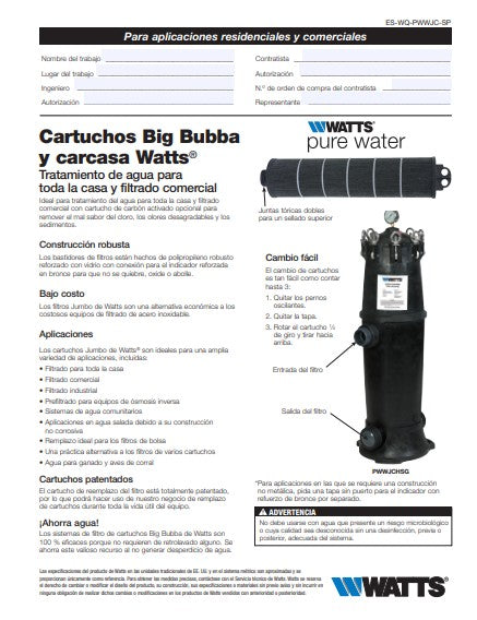 Cartridge for BIG BUBBA BBH150 5 micron