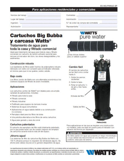 Cartridge for BIG BUBBA BBH150 5 micron