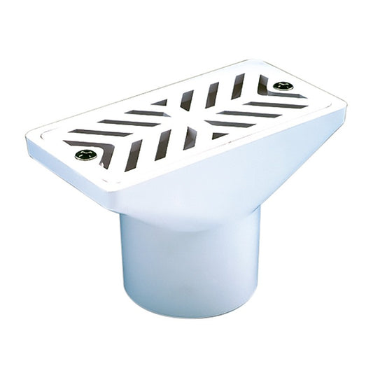 Rectangular grate for overflow and/or drainage - Astral - White